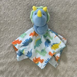 Baby Essentials Dinosaur Lovey Security Blanket Blue White Orange Green Plush